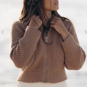 Harly Jae Brown Meadow Zip Cardigan